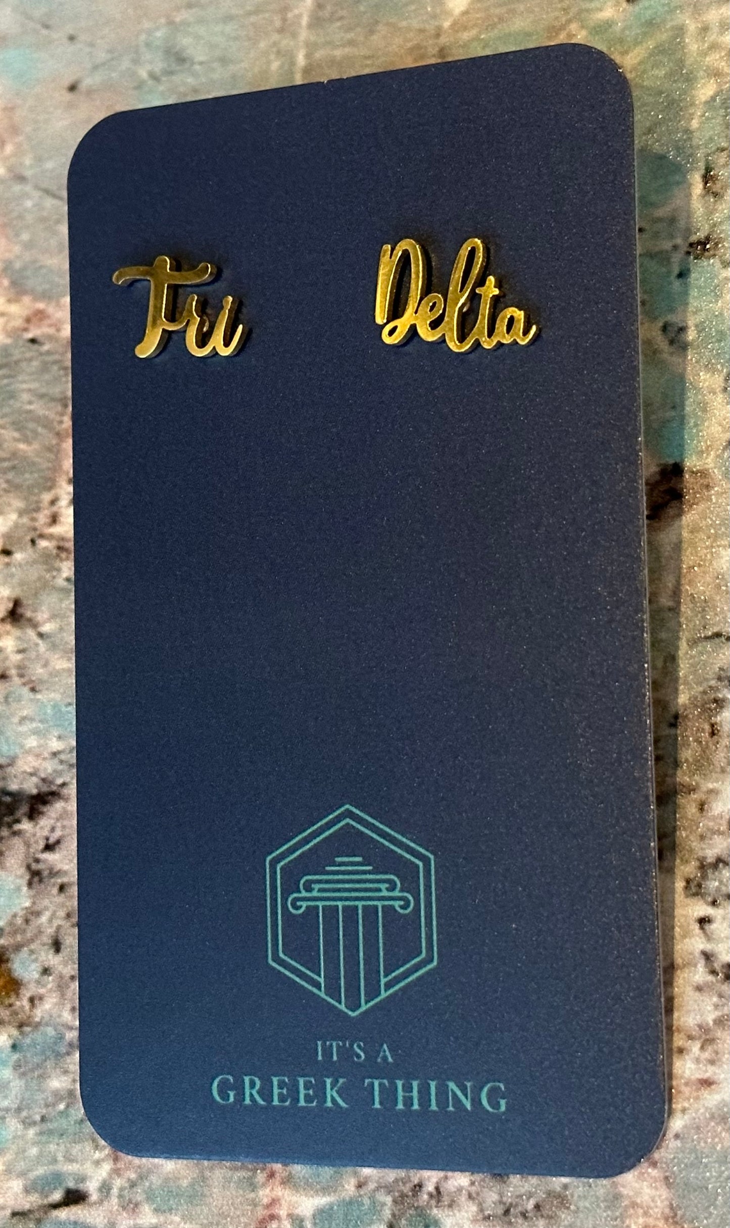 Tri Delta Sorority Gold Stud Earrings - PERFECT Bid Day Gift