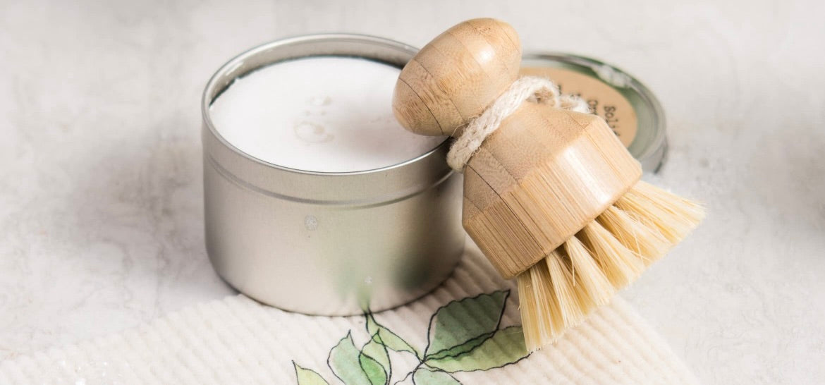 Bamboo & Hemp Kitchen Dish & Veggie Scrub Brush - Zero Waste