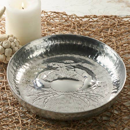 Crab Plate with Hammered Design