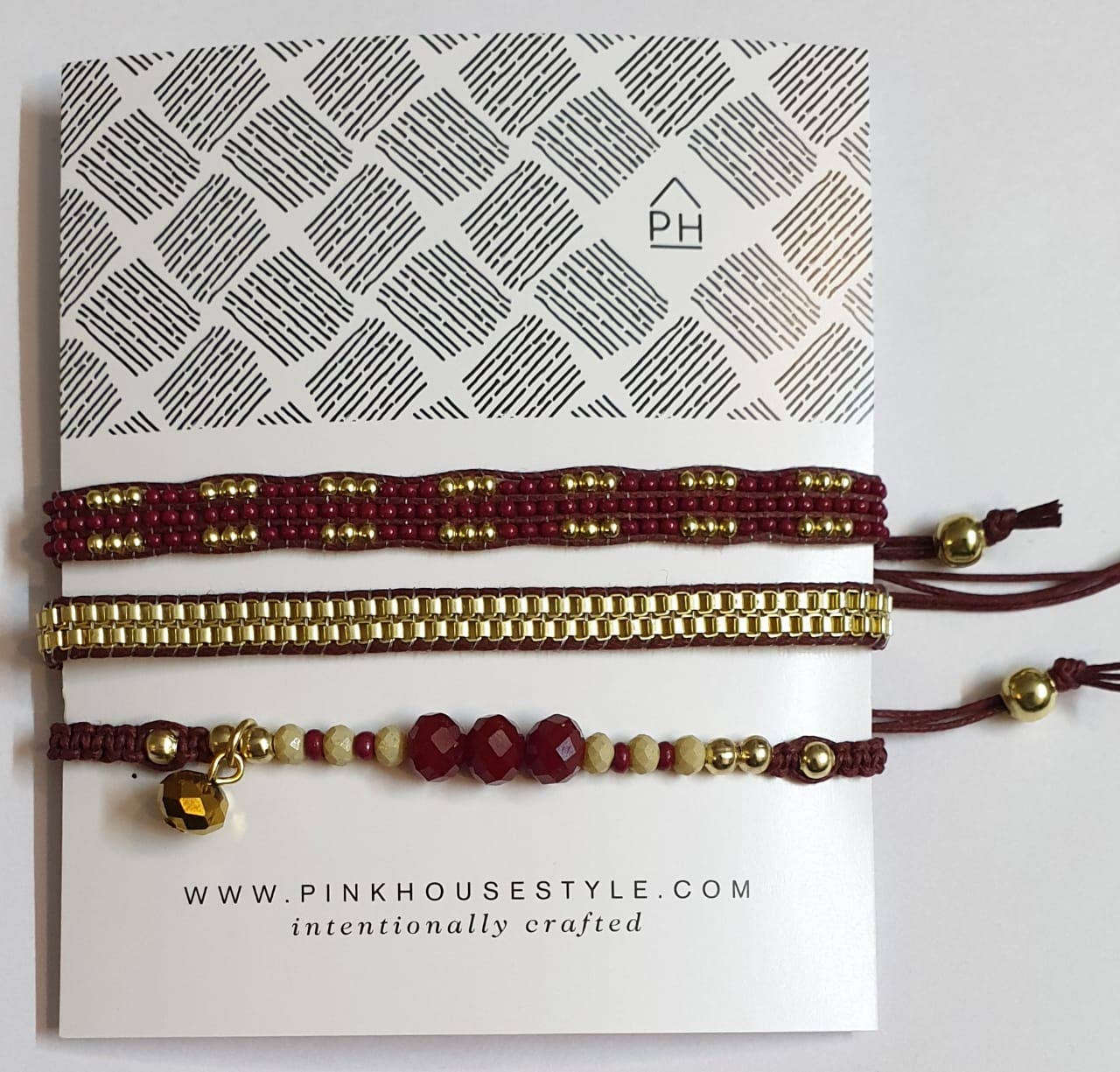 School Spirit Pull Bracelet - Garnet/DkGold