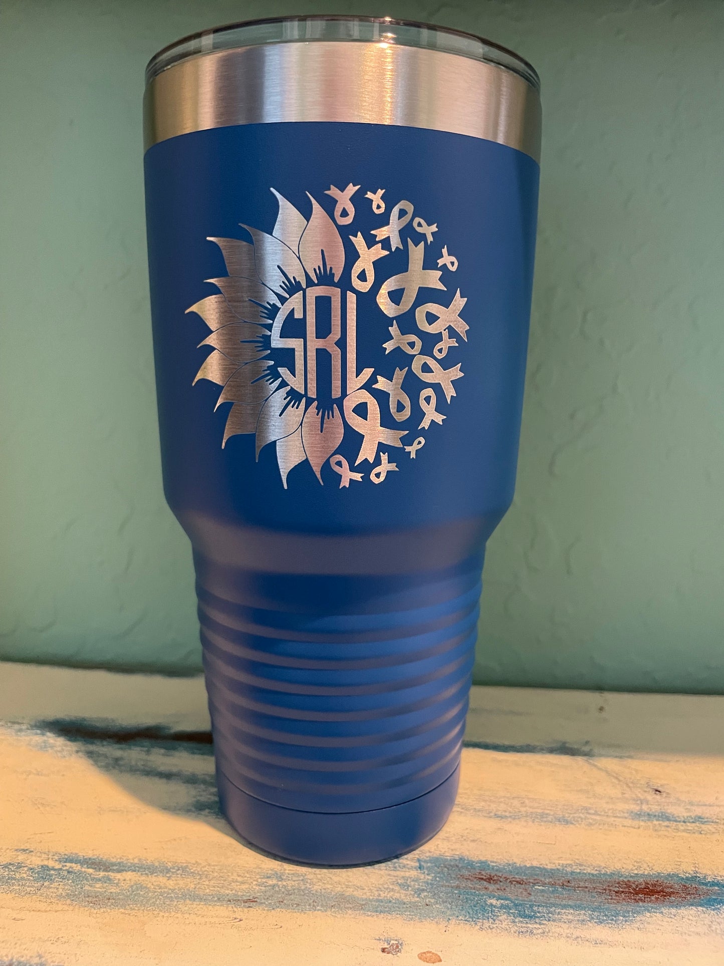 Monogram Cancer Sunflower Tumbler