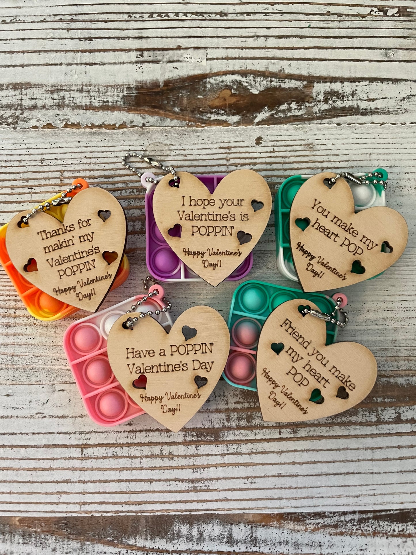 Pop It Valentine's Keychain