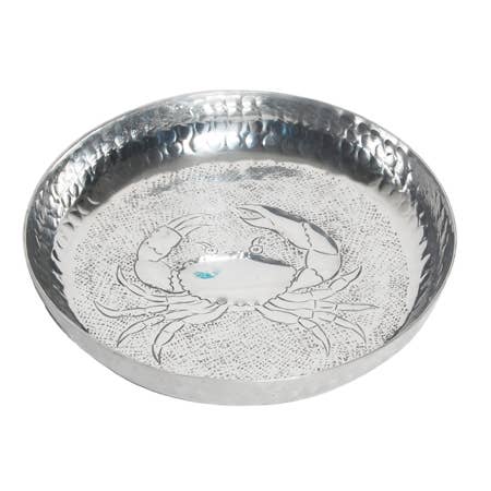 Crab Plate with Hammered Design