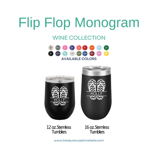 Flip Flop Monogram Wine Tumbler