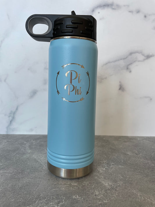 Pi Phi Arrows Water Bottle