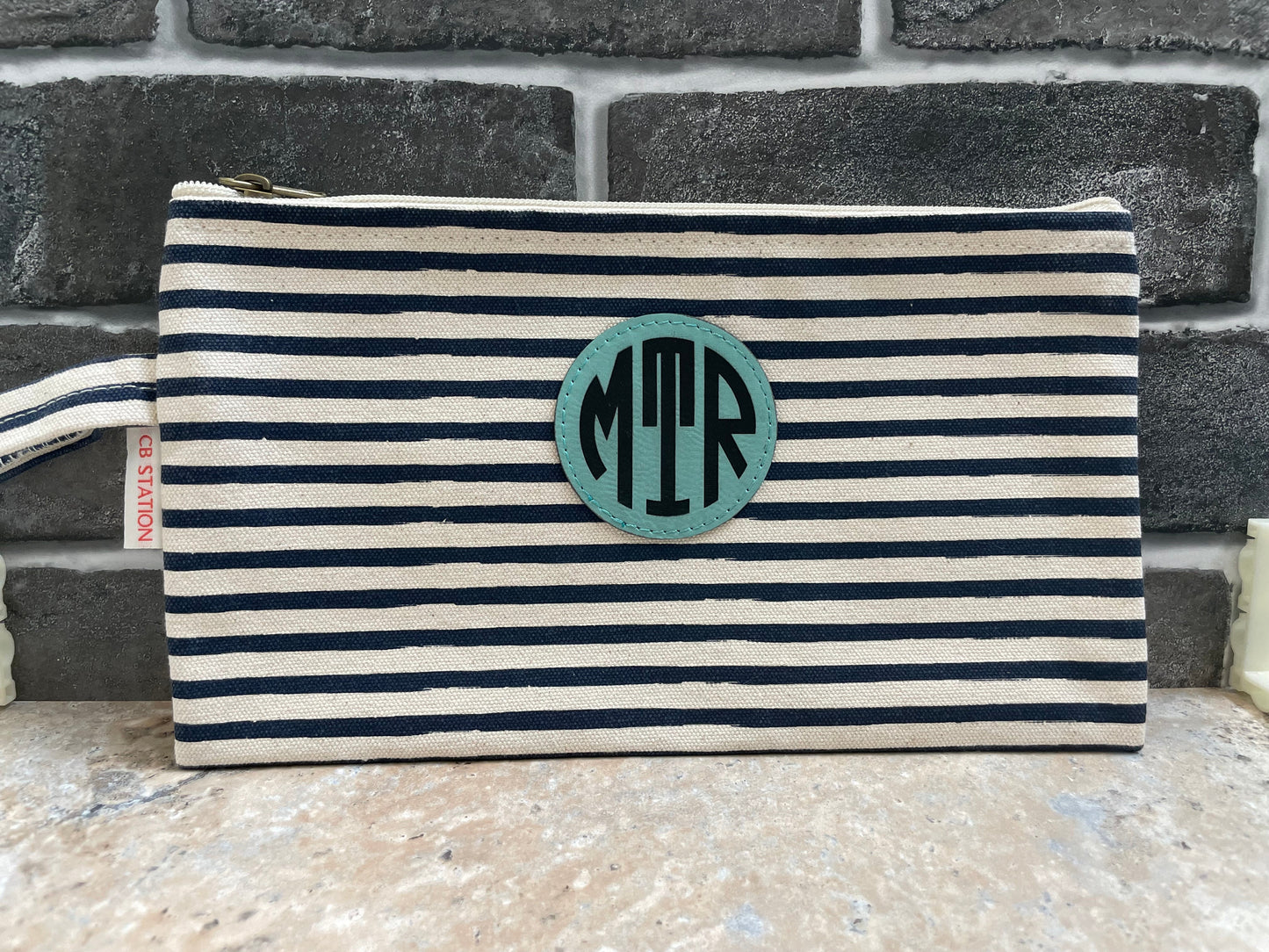 Monogram Stripes Clutch