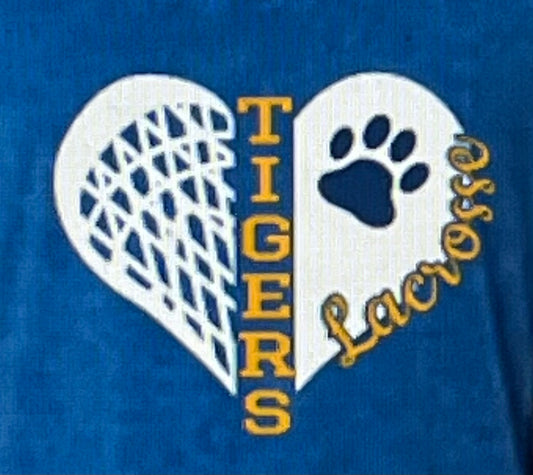 Tigers Lacrosse Heart Shirt- Unisex Cotton