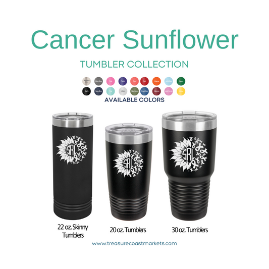Monogram Cancer Sunflower Tumbler
